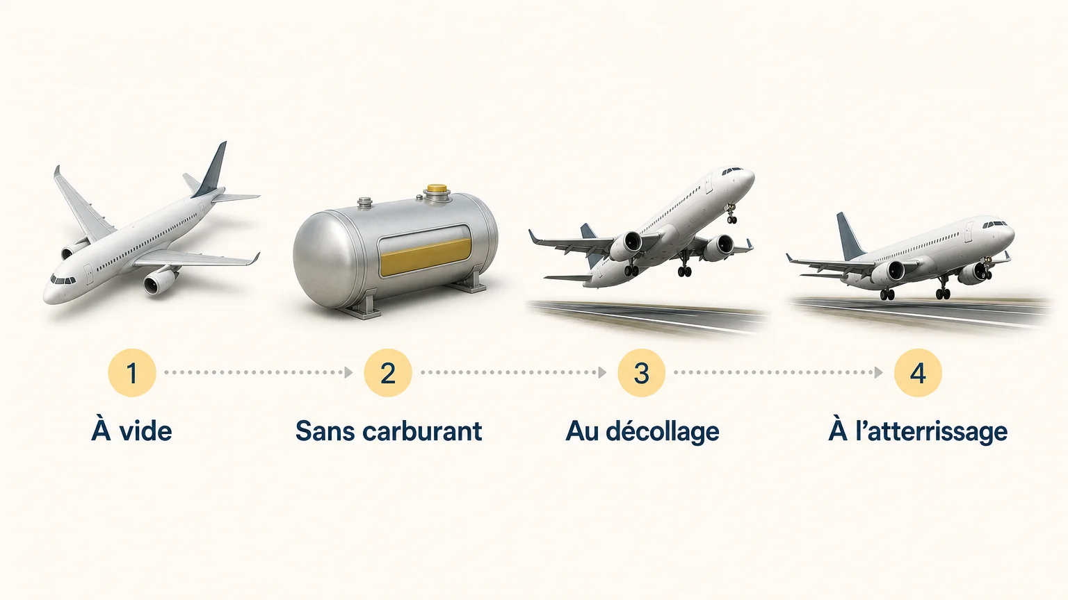 Checklist des principales masses à distinguer sur un avion de ligne